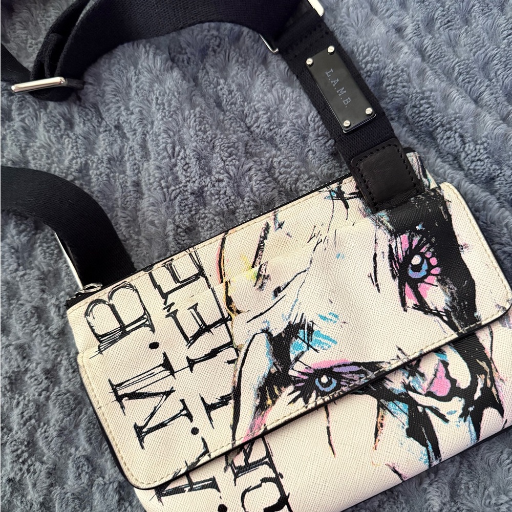 RARE L.A.M.B Gwen Stefani Love Angel Music Signature WhitefieldTote Bag LAMB